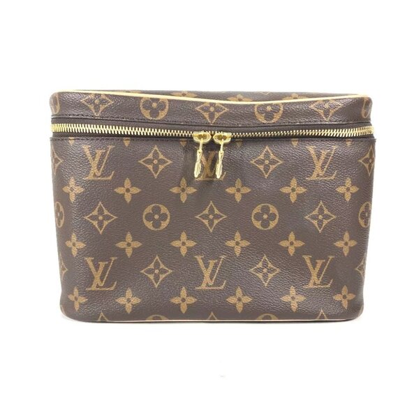 LOUIS VUITTON M42265 Monogram Nice BB vanity bag pouch Hand Bag Brown - Picture 1 of 12
